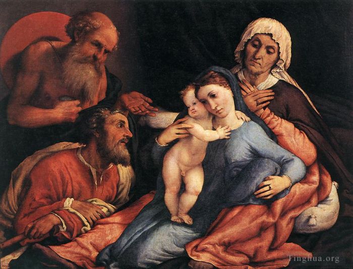 Lorenzo Lotto Peinture à l'huile - Vierge à l'Enfant avec les saints 1534