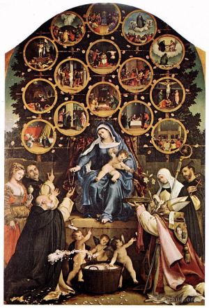 Lorenzo Lotto œuvres - Madone du Rosaire 1539
