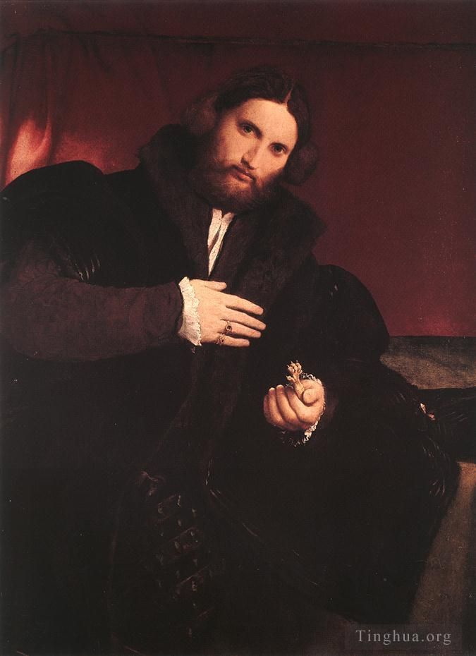 Lorenzo Lotto Peinture à l'huile - L'homme à la patte d'or 1527