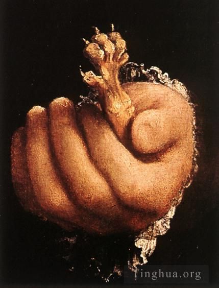 Lorenzo Lotto Peinture à l'huile - L'homme à la patte d'or 1527détail1