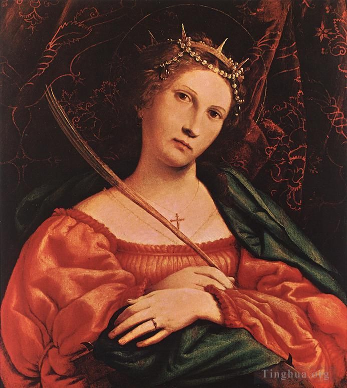 Lorenzo Lotto Peinture à l'huile - Sainte Catherine d'Alexandrie 1522