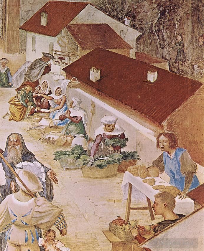 Lorenzo Lotto Peinture à l'huile - Histoires de Sainte Barbe 1524détail1