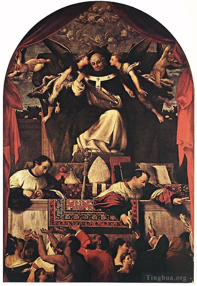 Lorenzo Lotto Peinture à l'huile - L'aumône de saint Antoine 1542