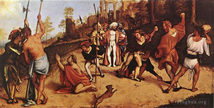 Lorenzo Lotto Peinture à l'huile - Le martyre de saint Étienne 1516