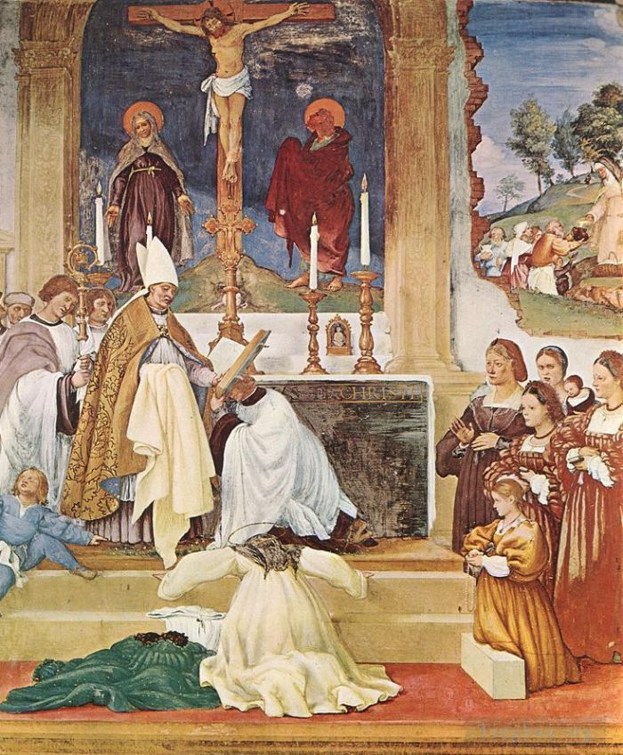 Lorenzo Lotto Peinture à l'huile - Vestiture de Sainte Brigitte 1524
