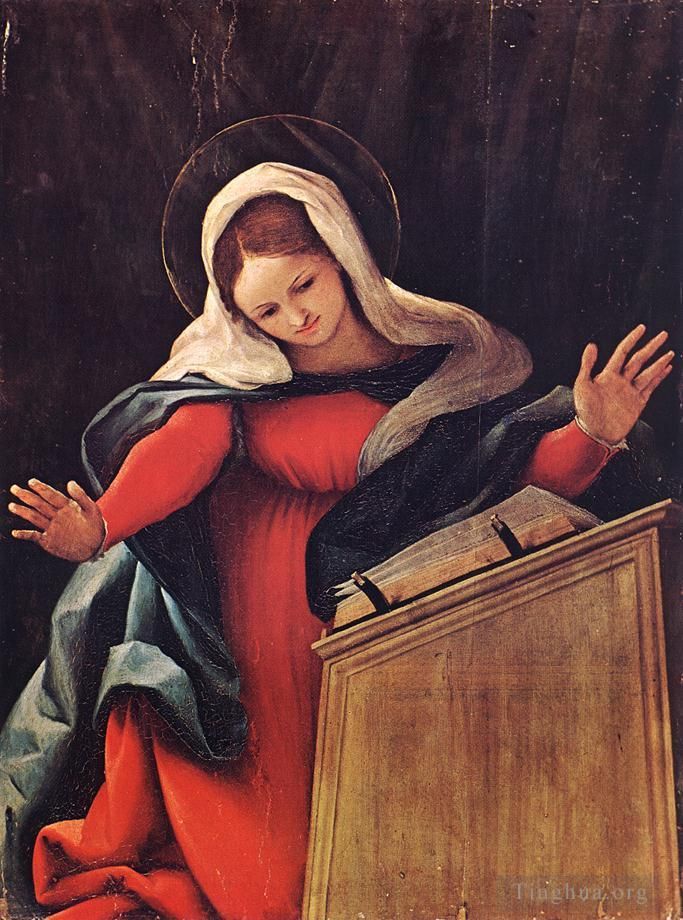 Lorenzo Lotto Peinture à l'huile - Vierge Annoncée 1527