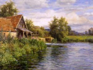 Louis Aston Knight œuvres - Cottage soit la rivière