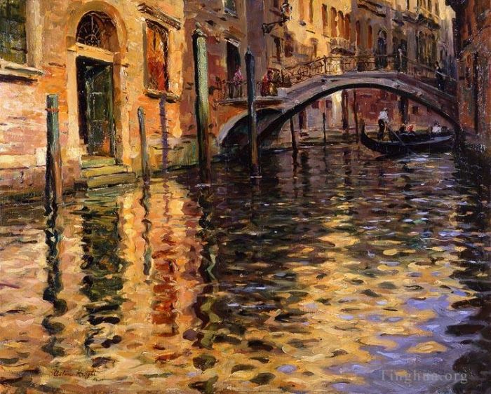 Louis Aston Knight Peinture à l'huile - Pont del Angelo Venise