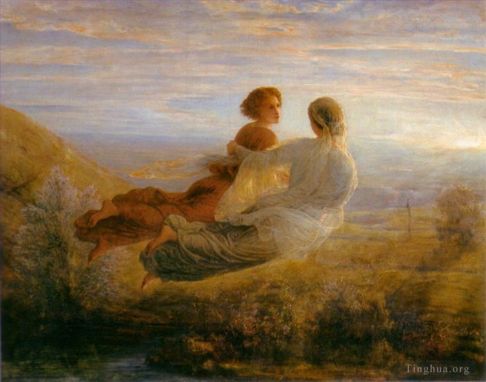 Anne-François-Louis Janmot Peinture à l'huile - Poème de l'âme 1le vol de l'âme