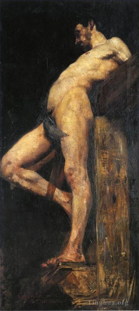 Lovis Corinth Peinture à l'huile - Corps masculin du voleur crucifié