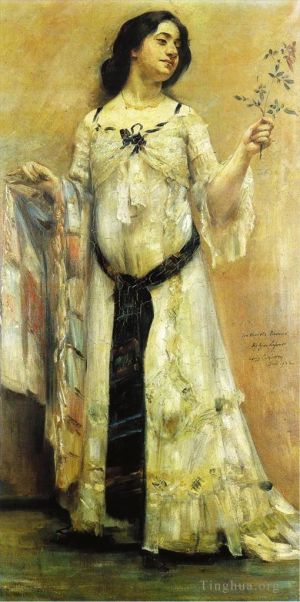 Lovis Corinth œuvres - Portrait de Charlotte Berend en robe blanche