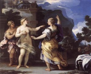 Luca Giordano œuvres - Vénus punissant Psyché avec une tâche