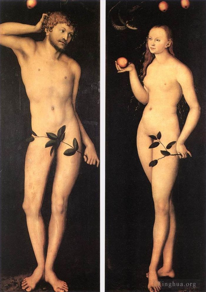 Lucas Cranach the Elder Peinture à l'huile - Adam et Ève 1528