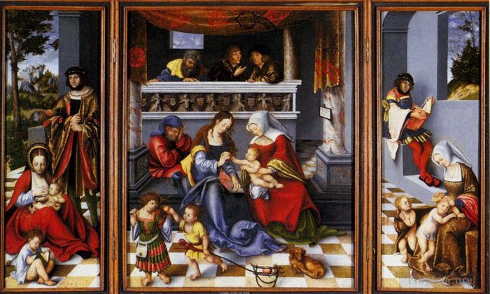 Lucas Cranach the Elder Peinture à l'huile - Autel de la Sainte Famille