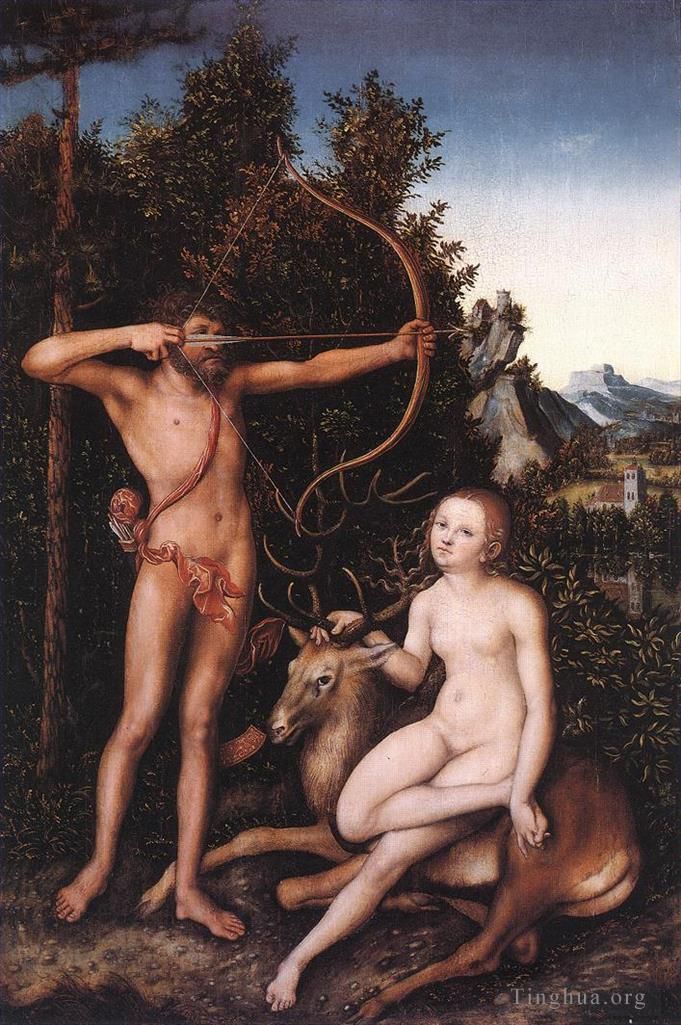 Lucas Cranach the Elder Peinture à l'huile - Apollon et Diane