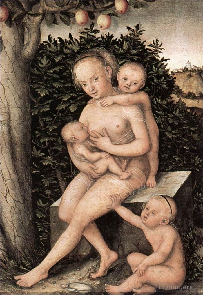 Lucas Cranach the Elder Peinture à l'huile - Charité