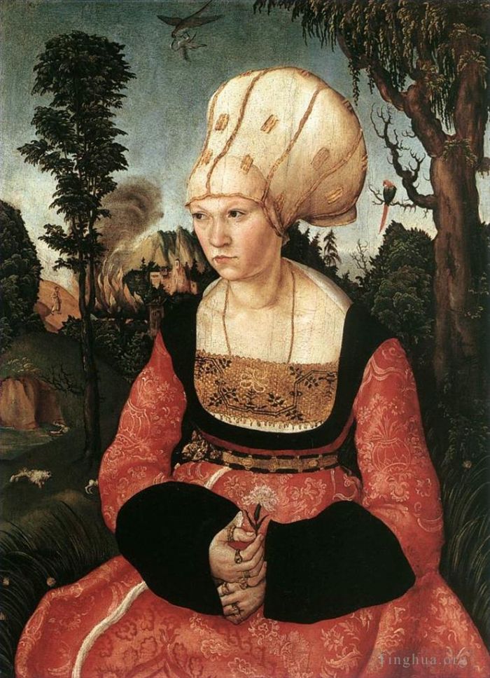 Lucas Cranach the Elder Peinture à l'huile - Portrait d'Anna Cuspinian