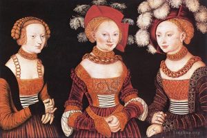 Lucas Cranach the Elder œuvres - Princesses saxonnes Sibylla Emilia et Sidonia