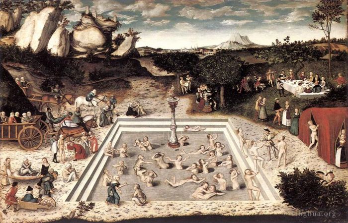 Lucas Cranach the Elder Peinture à l'huile - La fontaine de jouvence