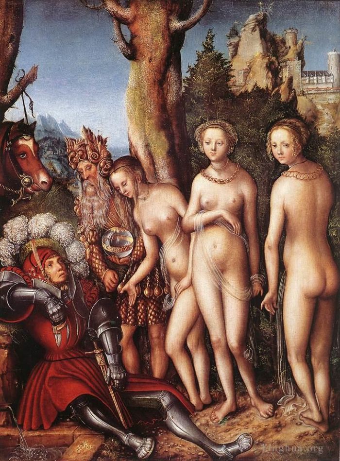 Lucas Cranach the Elder Peinture à l'huile - Le jugement de Pâris