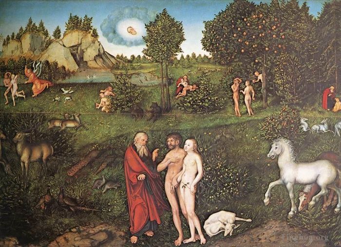 Lucas Cranach the Elder Peinture à l'huile - Le paradis