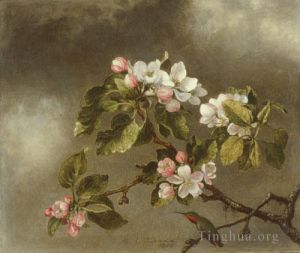 Martin Johnson Heade œuvres - Colibri et fleurs de pommier