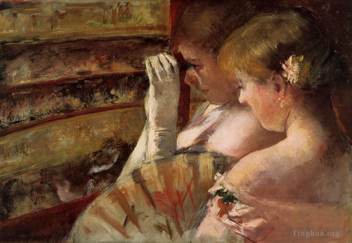 Mary Stevenson Cassatt Peinture à l'huile - Un coin de la Loge alias In the Box