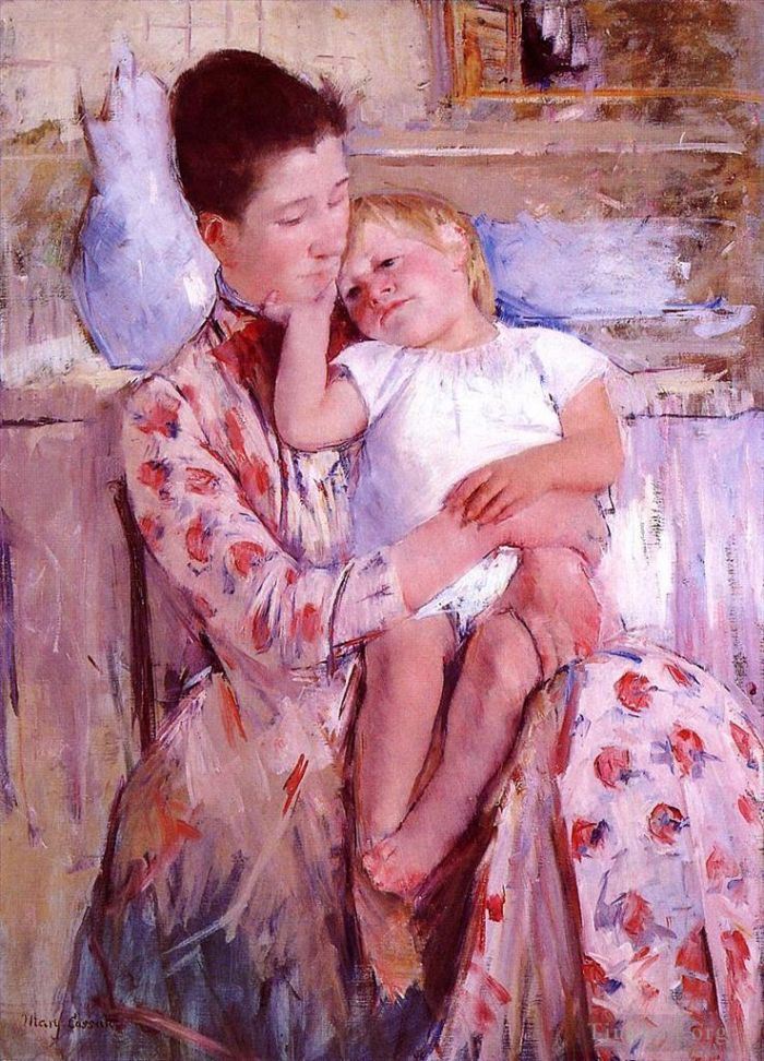 Mary Stevenson Cassatt Peinture à l'huile - Emmie et son enfant