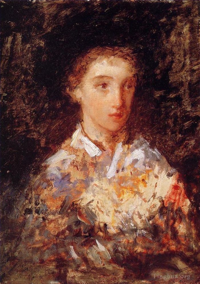 Mary Stevenson Cassatt Peinture à l'huile - Tête de Jeune Fille