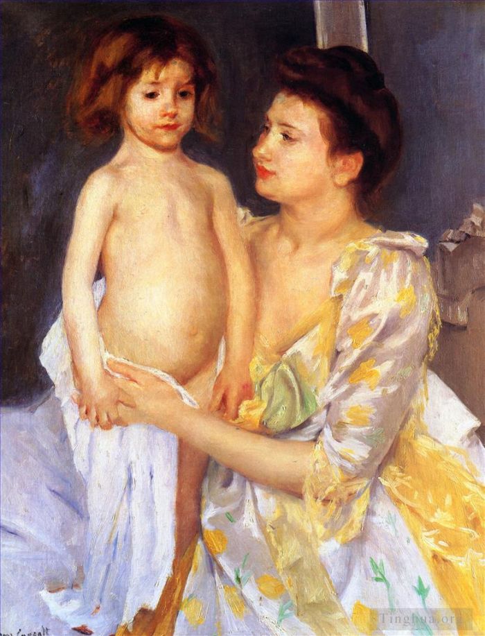 Mary Stevenson Cassatt Peinture à l'huile - Jules séché par sa mère