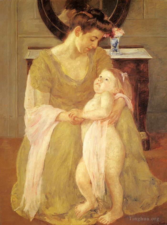 Mary Stevenson Cassatt Peinture à l'huile - Mère et enfant 1908