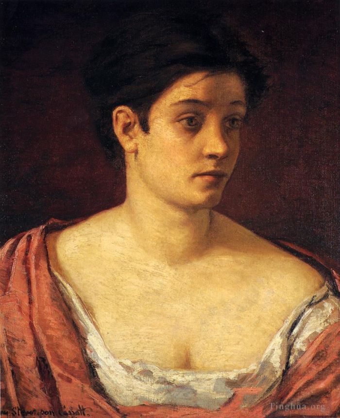 Mary Stevenson Cassatt Peinture à l'huile - Portrait d'une femme