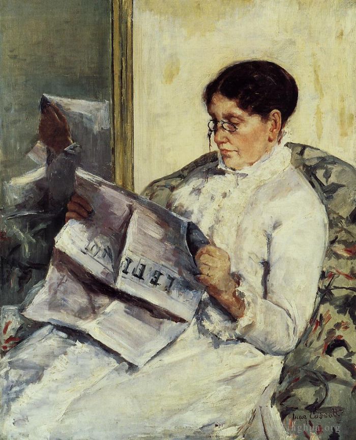 Mary Stevenson Cassatt Peinture à l'huile - Portrait de dame dit ReadingLe Figaro