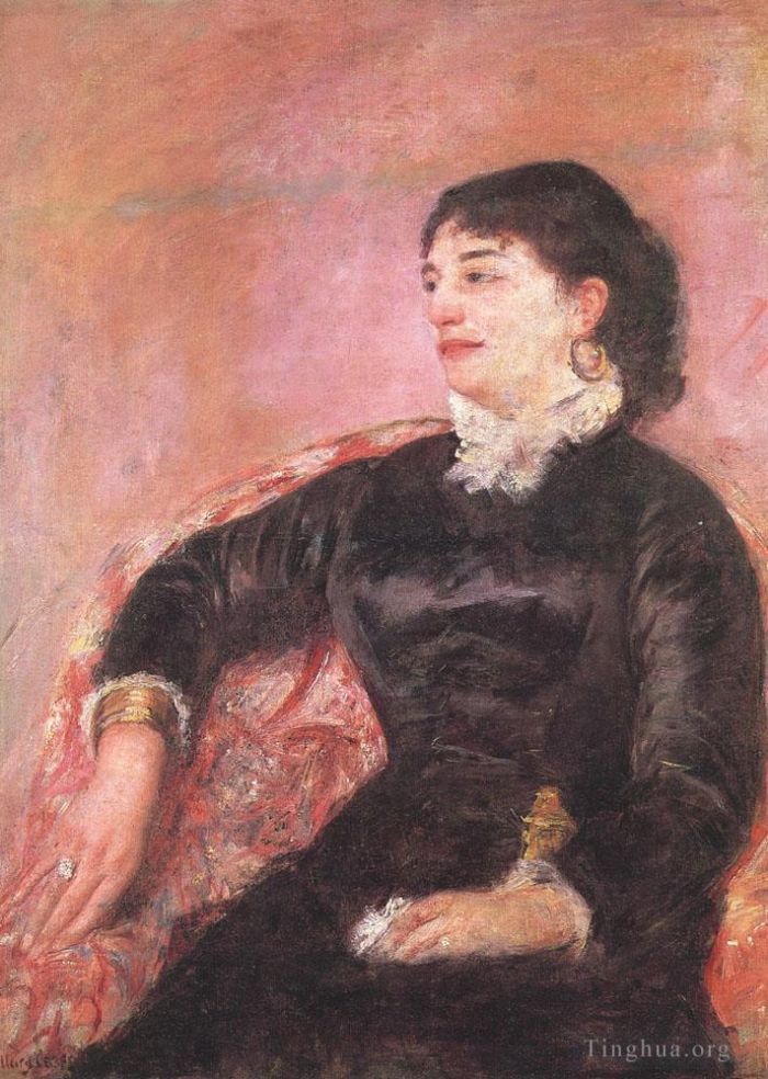 Mary Stevenson Cassatt Peinture à l'huile - Portrait d'une dame italienne