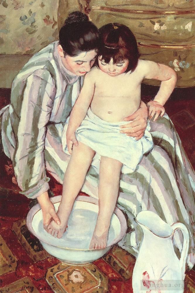 Mary Stevenson Cassatt Peinture à l'huile - Le bain