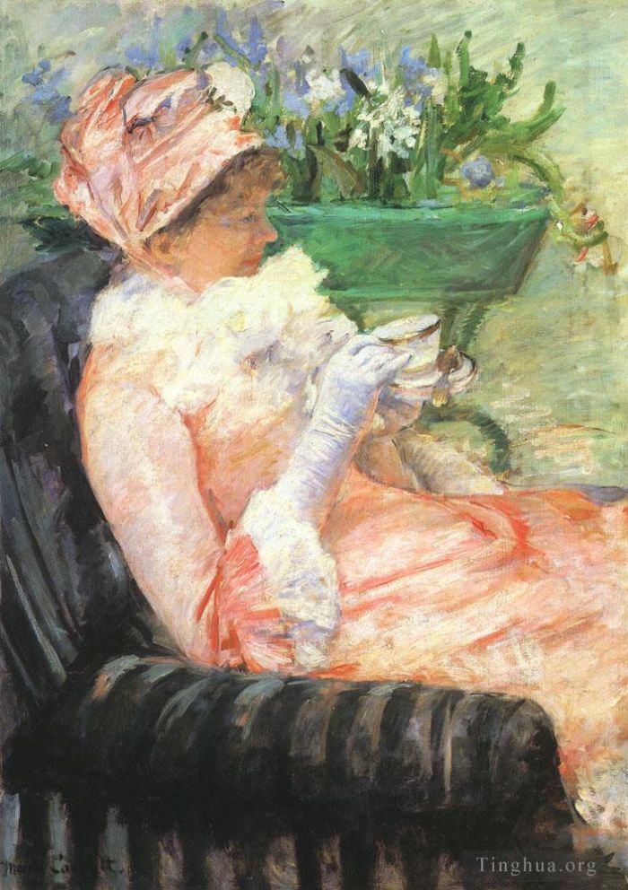 Mary Stevenson Cassatt Peinture à l'huile - La tasse de thé