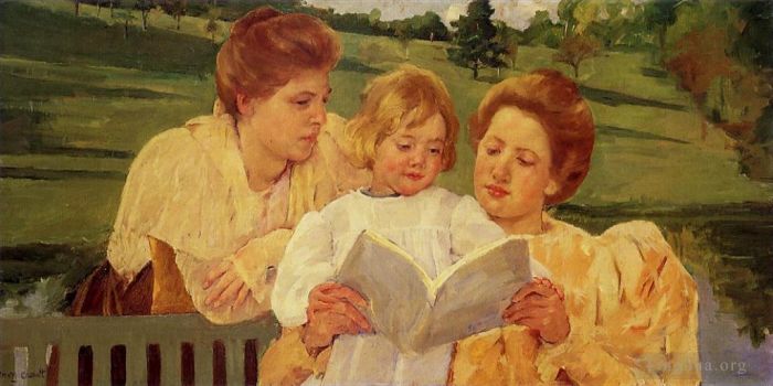Mary Stevenson Cassatt Peinture à l'huile - La lecture du jardin