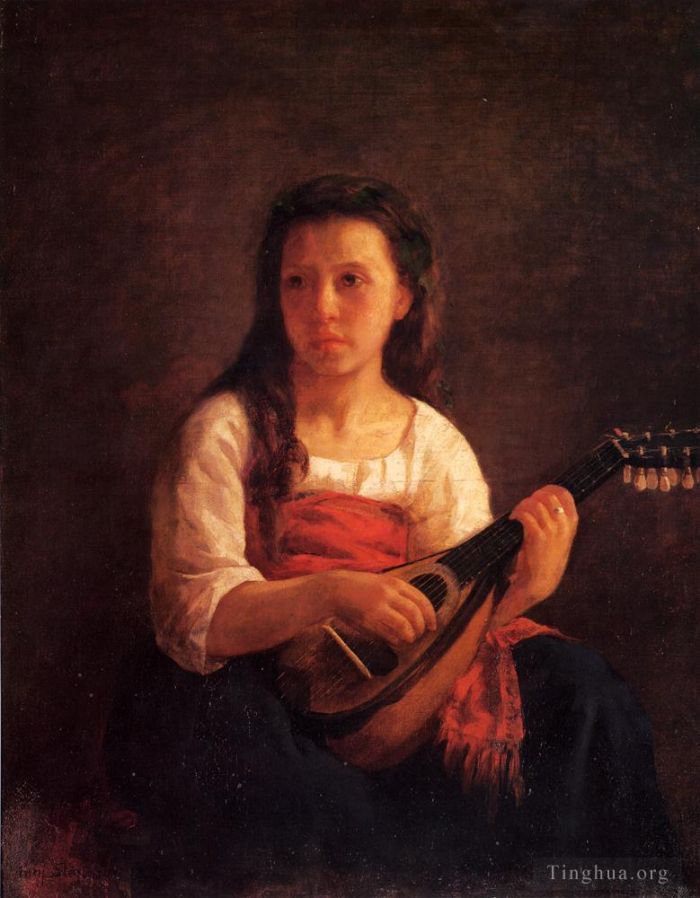 Mary Stevenson Cassatt Peinture à l'huile - Le joueur de mandoline
