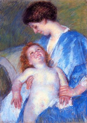 Mary Stevenson Cassatt œuvres - Bébé souriant à sa mère