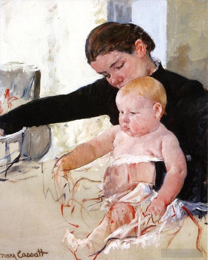 Mary Stevenson Cassatt Types de peintures - Baigner le jeune héritier