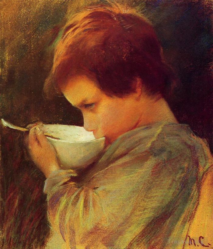 Mary Stevenson Cassatt Types de peintures - Enfant buvant du lait