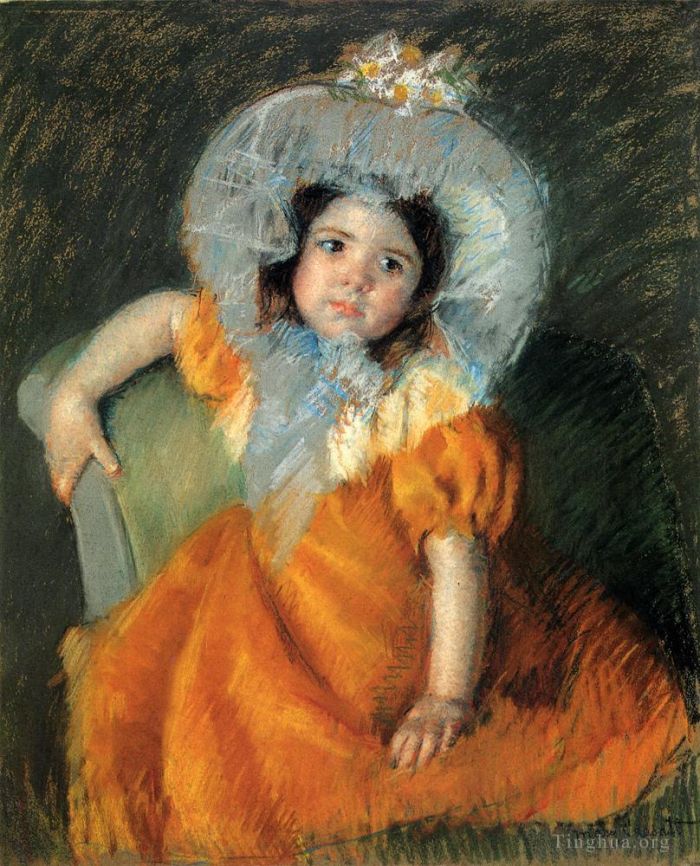 Mary Stevenson Cassatt Types de peintures - Enfant En Robe Orange