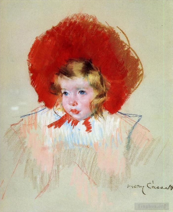 Mary Stevenson Cassatt Types de peintures - Enfant au chapeau rouge