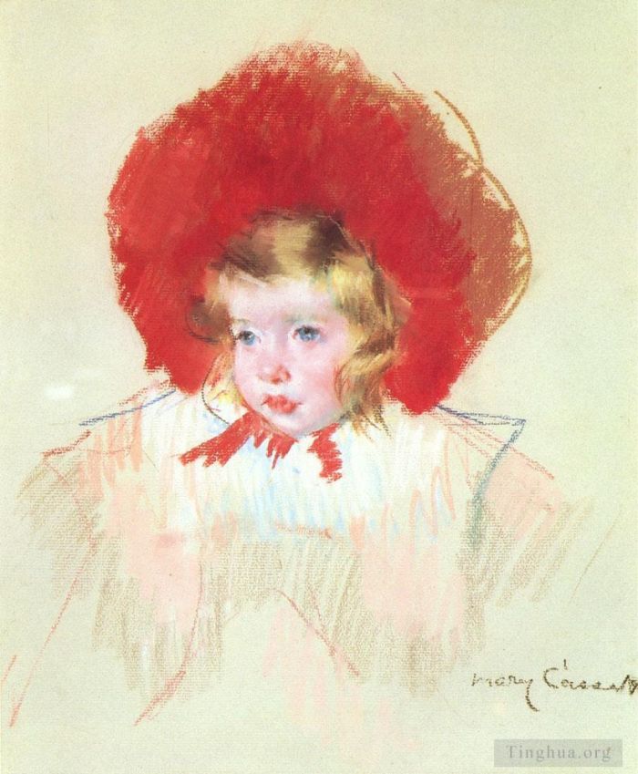 Mary Stevenson Cassatt Types de peintures - Enfant au chapeau rouge