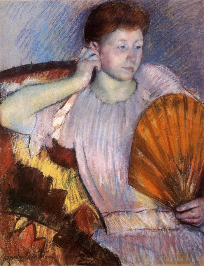 Mary Stevenson Cassatt Types de peintures - Contemplation, alias Clarissa, s'est tournée à droite avec sa main à son oreille