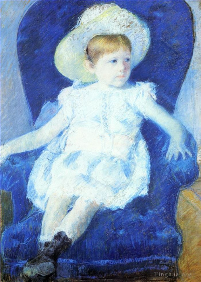 Mary Stevenson Cassatt Types de peintures - Elsie dans une chaise bleue