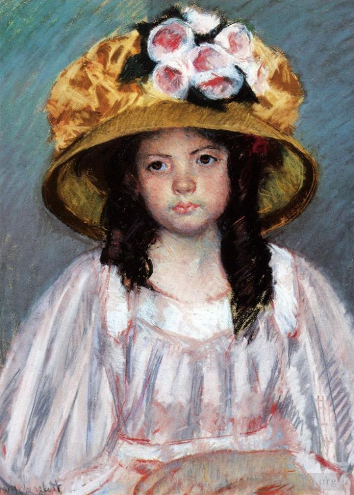 Mary Stevenson Cassatt Types de peintures - Fillette Au Grand Chapaeu