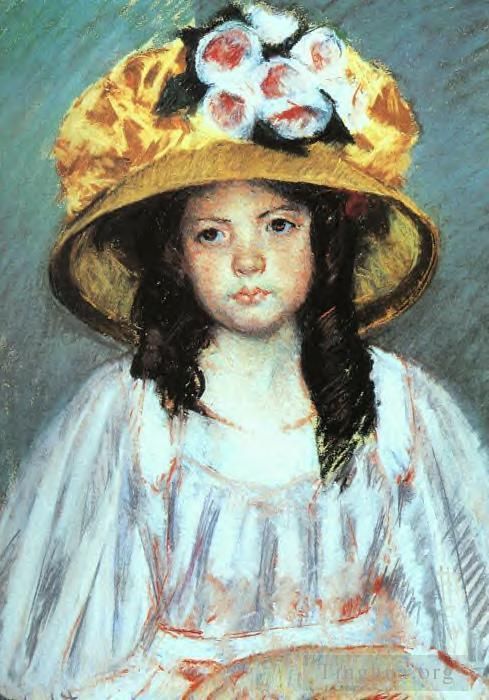 Mary Stevenson Cassatt Types de peintures - Fille au grand chapeau