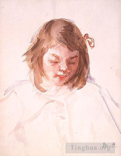 Mary Stevenson Cassatt Types de peintures - Tête de Françoise regardant vers le bas