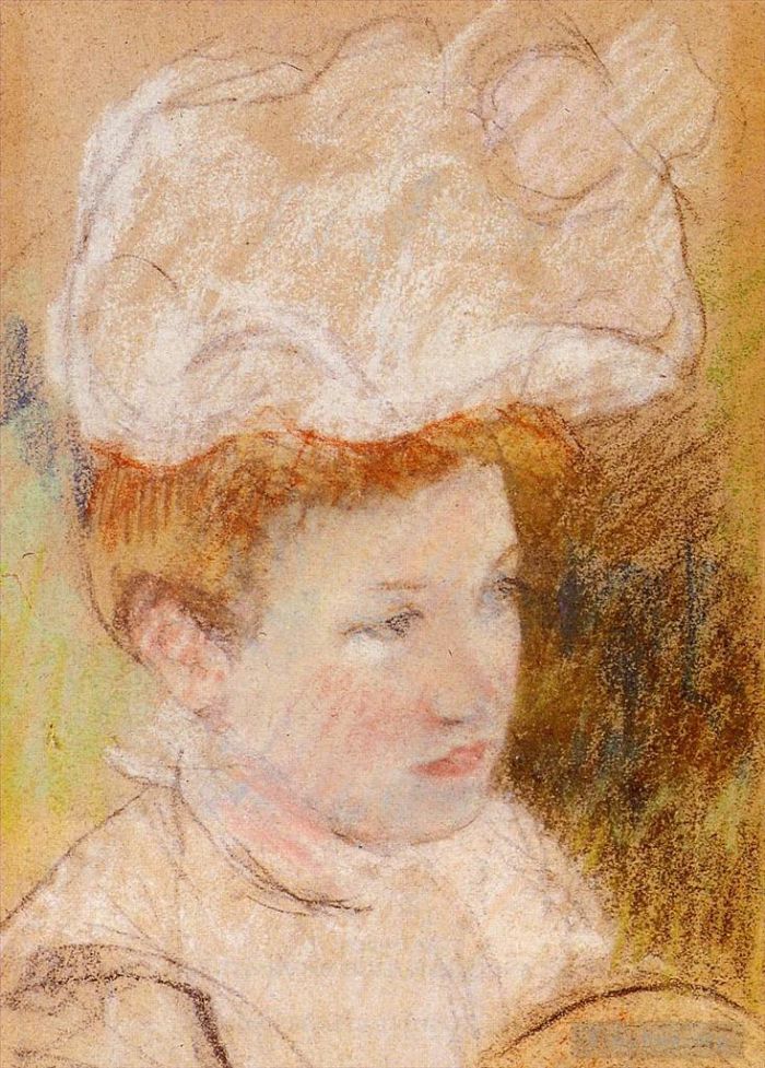 Mary Stevenson Cassatt Types de peintures - Léontine dans un chapeau rose moelleux